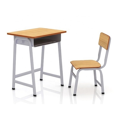 fester hölzerner Pulver-überzogener Studenten-Desk With Attached-Stuhl