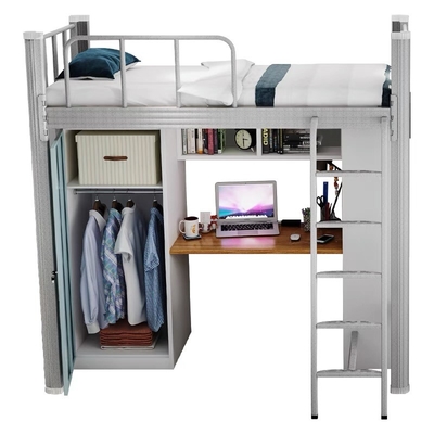 Einzelne/doppelte Leute-abnehmbares Metallfeld-Bett mit Schreibtisch Kabinett