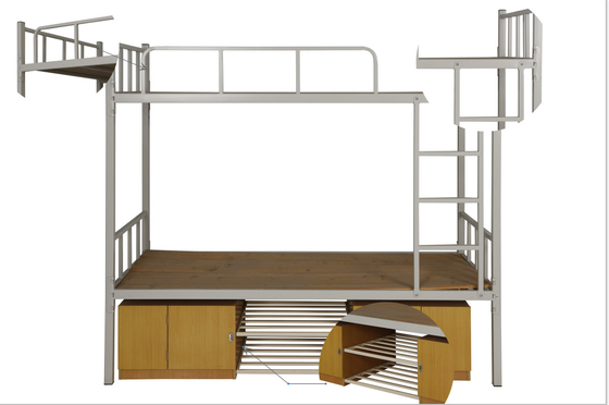 Schwarzes Bett-Metallfeld-Einzelbett Metallfeld-Doppelbett-König-Size Metal Frame mit Kabinett