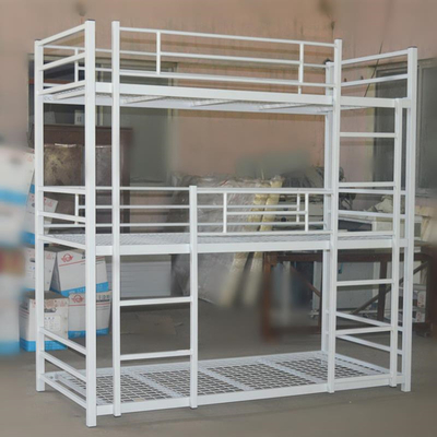 schwarzes Metallrahmen-Dreibettbett für Erwachsene, 3-stufiges Bett, Stahl, Heimbüromöbel, China-Fabrik