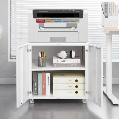 Schubladen aus Stahl mit Doppeltüren im modernen Stil, Druckschrank mit Rolltüren zum Anbringen von Druckern