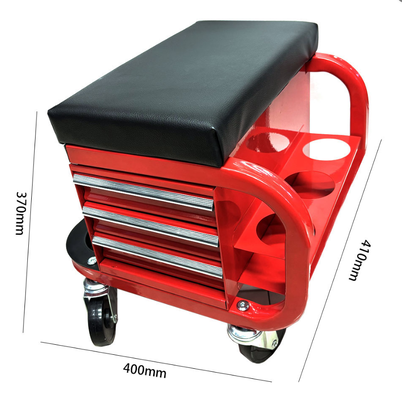 Metal Rolling Mechanic Stool for Auto Repair Workshops Heavy Duty Garage Shop Seat with Smooth-Rolling Casters for Automotive Maintenance and Professional Repair Work