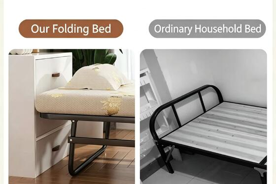 Folding Nap Bed with Foam Mattress and Wheels for Office School Workplace