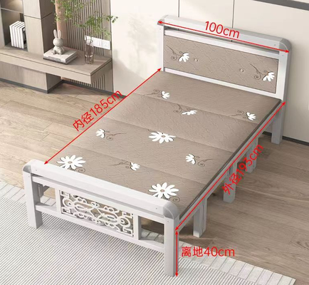 Modern Foldable Iron Bed with Comfortable Backrest 90cm 100cm 120cm Single Bed Options