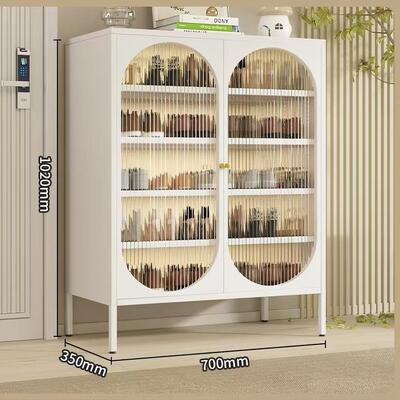 Cream Steel Shoe Cabinet with Large Capacity Multi-Tier Dust-Proof Storage for Entryway and Hallway