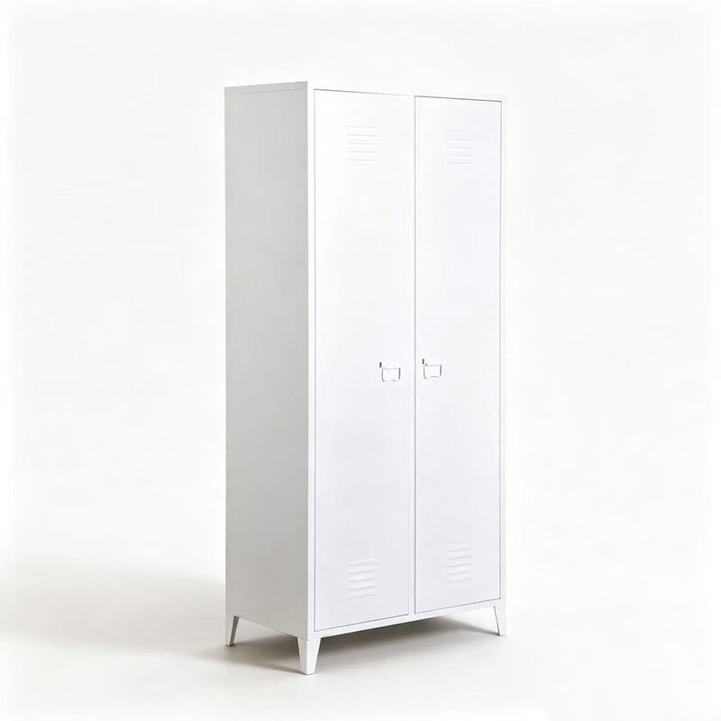2 Door Steel Locker Cabinet with Raised Legs for Employee Changing Rooms